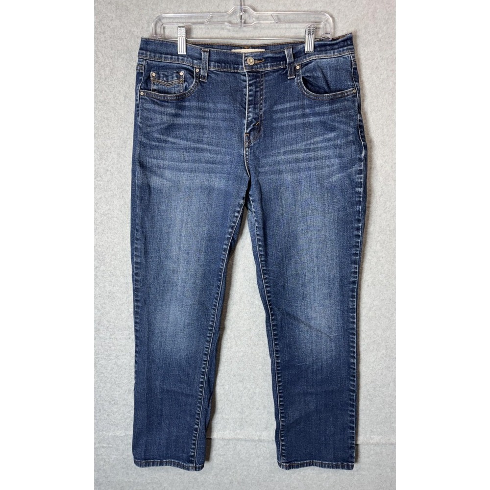 Levi's 505 Straight Leg Jeans Womens Blue Denim Mid Rise Zip Fly Five Pocket